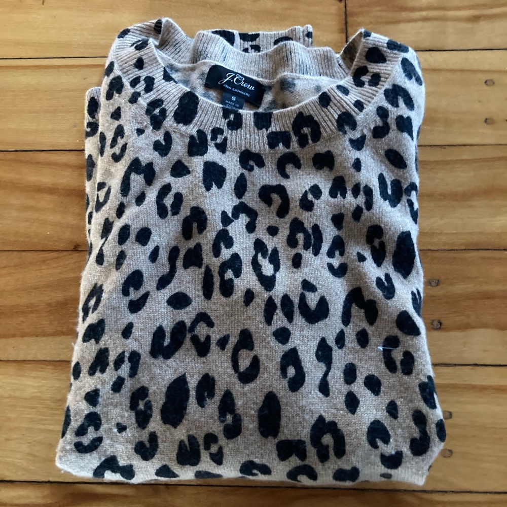 J. Crew Leopard Cashmere Sweater, small